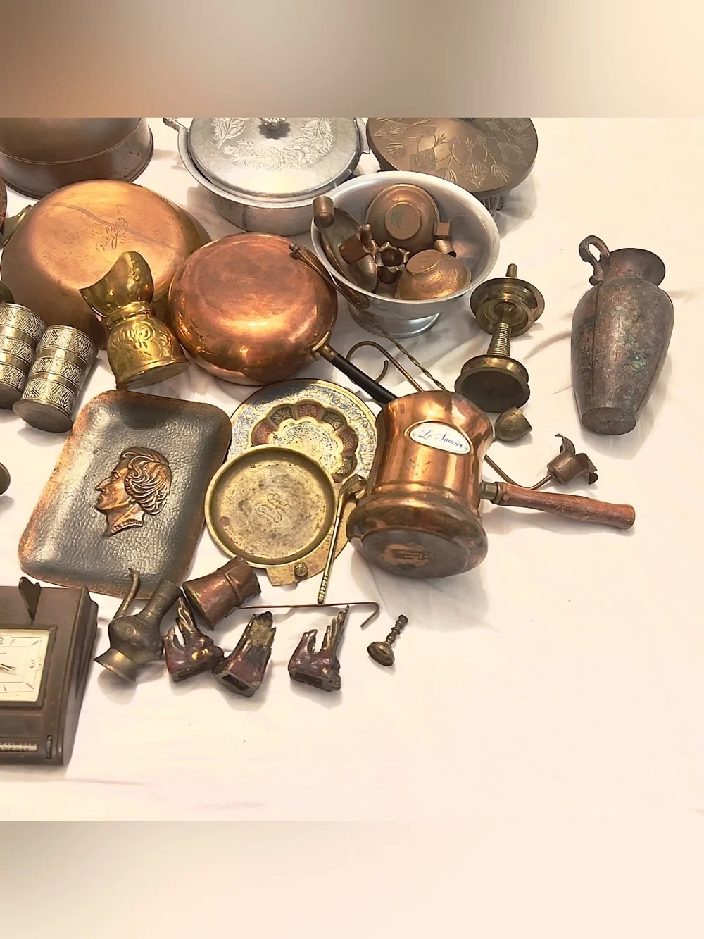 Vintage Antique Mixed Copper and Brass Decorative Kitchenware Set - Copper/Brass
